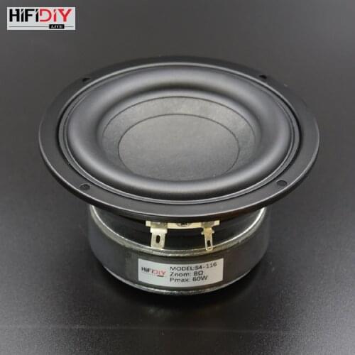 HI-FI DIY S4-116 4.5 inch 60W AUDIO Round Woofer Speaker High power BASS Home Theater 2.1 Subwoofer Unit 2 Crossover Louspeakers
