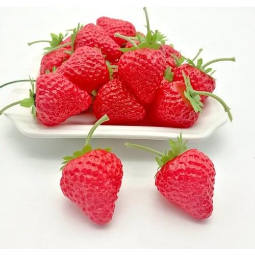 Artificial Plastic Strawberry Fruit Fake Display For Kitchen Home Foods Decor Photography Props Decorati