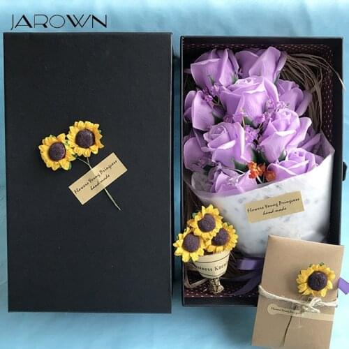 JAROWN 11 Head Soap Flower Korean Packaging Simulation Flower Gift Box Small Bouquet Wedding Valentines Day Gift Home Decor