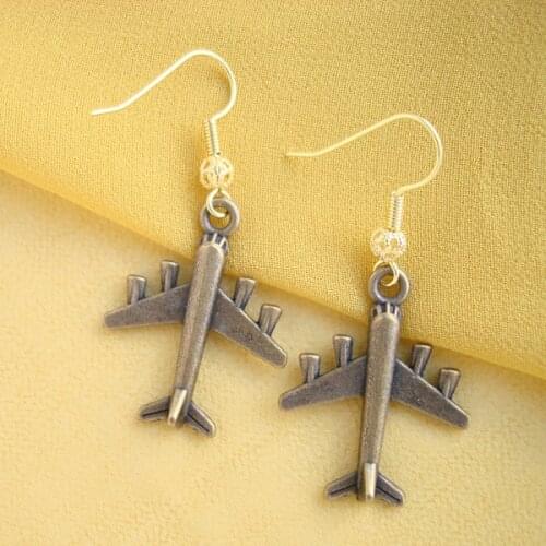 RED SNAKE Newest Vintage Retro Style Jewelry Gunmetal plane or bomber Earrings Cooper Dangle Earring for Women EB0031
