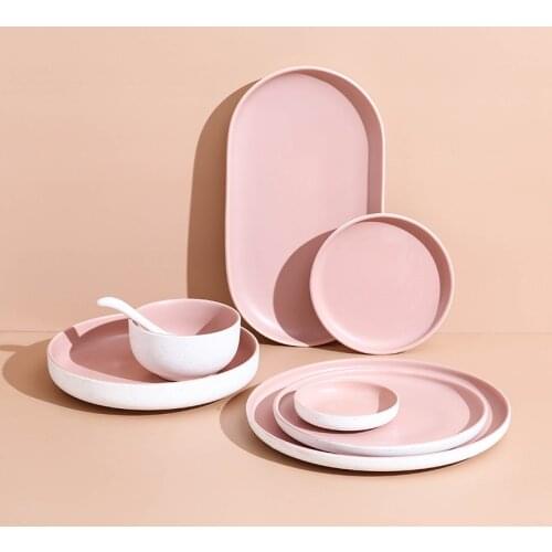 Creative ceramic net red tableware Western dish household dish salad bowl single fish plate soup dish noodle bowl rice bowl