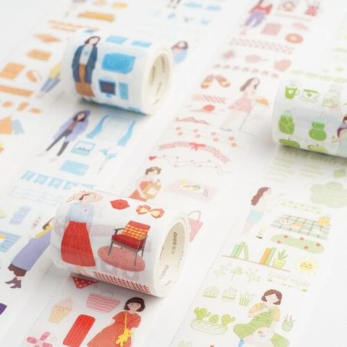 All year round Series Paper Masking Tapes Girl Bullet Diary DIY Washi Tape Planner Stickers Korean Stationery Gift