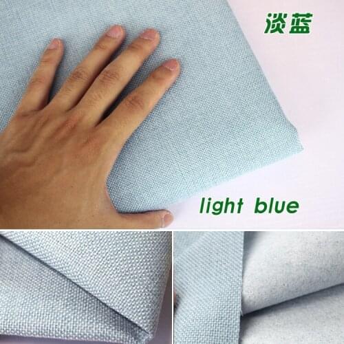 Light blue Coated Linen Fabric Sofa Cushion Fabirc Craft Sewing Cloth Outdoor Linen Blend Fabric Upholstery 58" wide Per yard