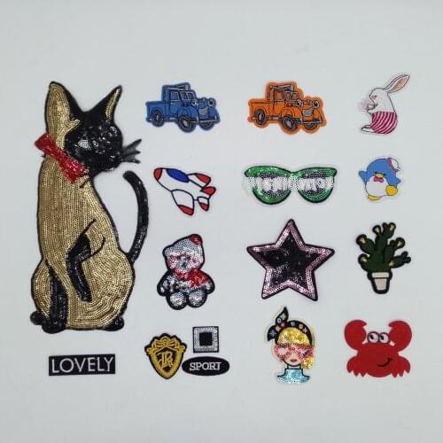 Cartoon Stickers Patches on Clothes Backpack Embroidery Sequins Badges Handbags Patches For Clothing Decals Iron Cloth Stickers