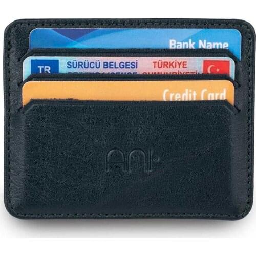 Mens Green Real Leather Very Thin Card Holder Made in Turkey