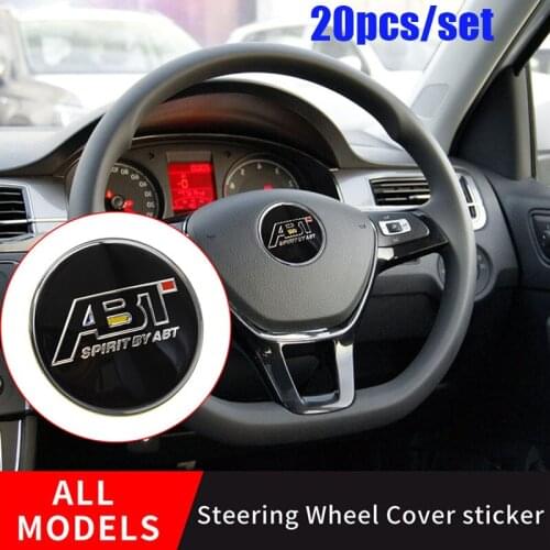 20pcs/set 45mm ABT logo Car steering wheel stickers decals for GOLF Beetle Polo CC Tiguan Passat B6 B7 MK5 styling