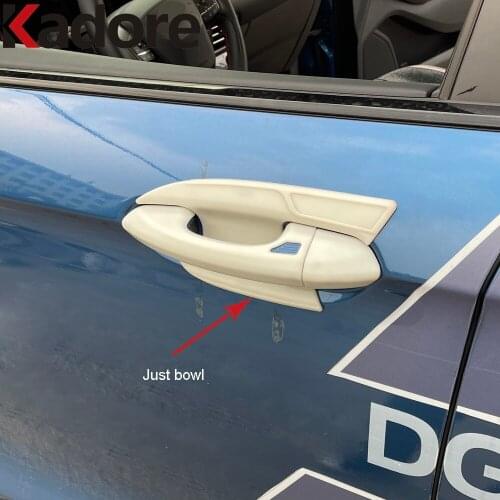 For Ford Edge 2021 2022 Carbon Fiber Outer Door Handle Bowl Cup Cover Trim Decoration Frame Car Styling Accessories 4pcs/set