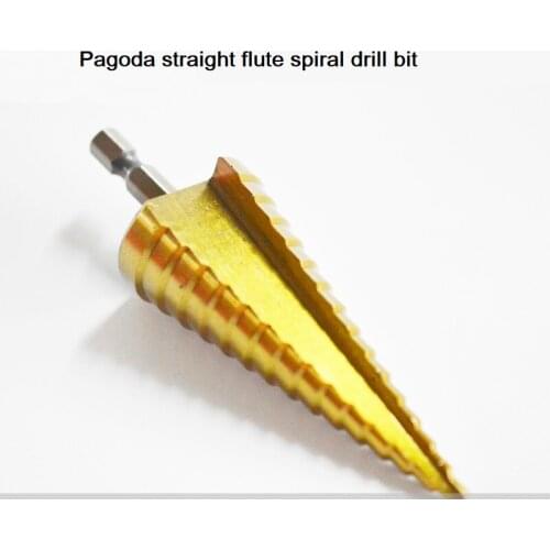 Pagoda drill bit straight flute spiral ladder tower step reamer stainless steel iron aluminum plate metal drill bit