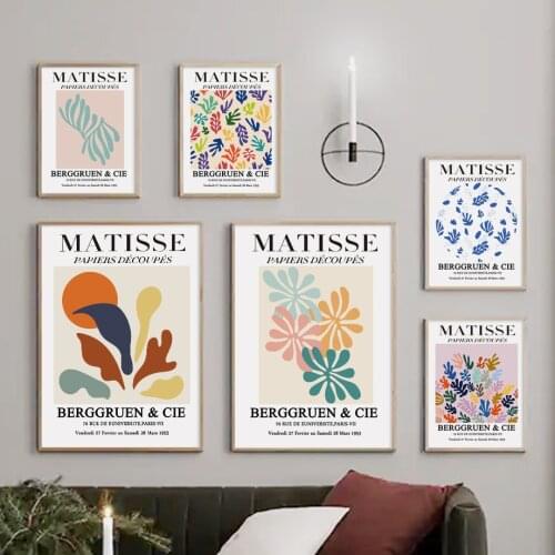 Picasso Matisse Abstract Leaf Coral Sun Wall Art Canvas Painting Nordic Posters And Prints Wall Pictures For Living Room Decor