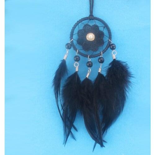 New Black Mini Dream Catcher handmade Dreamcatcher with feathers for home wall decorations Ornament