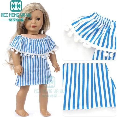 Clothes for doll fit 45cm American doll accessories fashion striped dress
