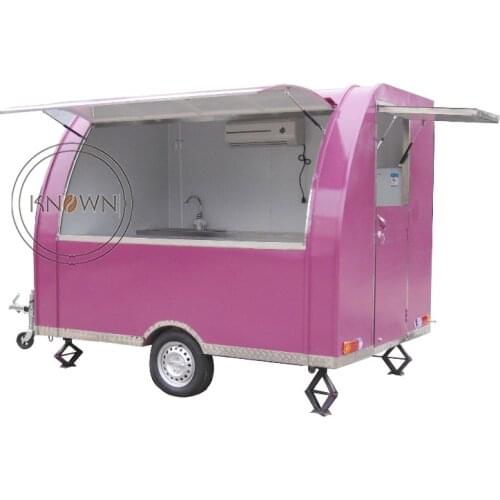Approve 290 Cm Length Street Fast Food Cart Food Van Ice Cream Trailer Free Shipping By Sea