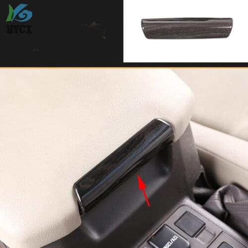 Black Wood Grain Car ABS Interior Armrest Sequins Trim For Toyota Land Cruiser Prado FJ150 150 2010-2018 accessories