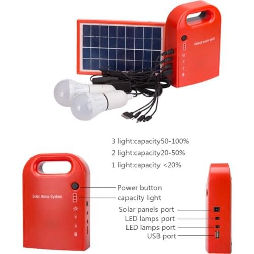 Portable Home Outdoor Small DC Solar Panels Charging Generator Power generation System 4.5Ah / 6V lead-acid batteries Energy LED