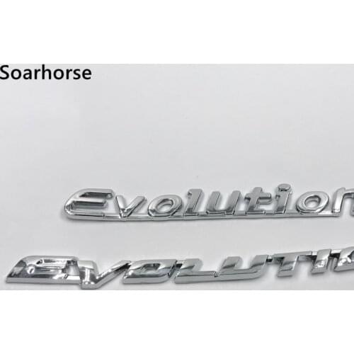 Silver Rear Trunk Letters Badge Emblem For Mitsubishi Lancer Evolution Car Nameplate Sticker