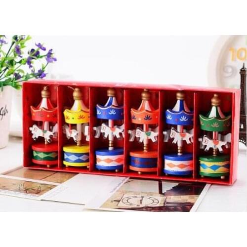 Vintage Wood Carousel Horse Christmas Tree Pendant hanging Ornaments Romatic Wedding Birthday Hen Party decor kids toy favors