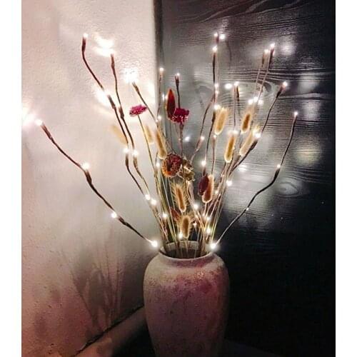 High Quality LED Branch Flashing Light Wedding Holiday Christmas Home Bedroom Vase Decoration Soft Collapsible Branch Light
