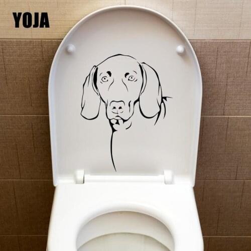 YOJA 17.4X22.3CM Creative Toilet Decal Weimaraner Pets Dogs Bedroom Home Decor Wall Sticker T5-1619