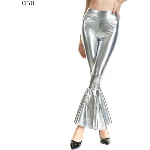 70s 80s Retro Hippies Laser Bell-bottom Trousers Disco Costume Women Rock Pants Night Club Party Performance Outfit