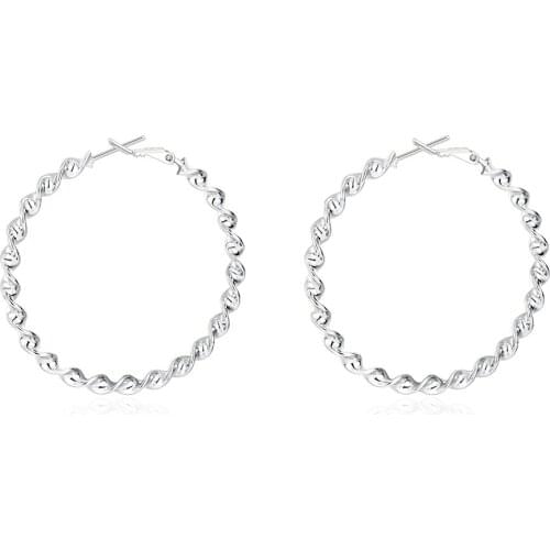 ZEMIOR Ripple Stylish Round Shape Twisted Earring Silver Color Spherical Shape Earrings For Women Fashion Jewelry Gift Hot Sell