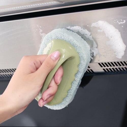 1pcs Cleaning Brush With handle Decontamination Bathtub Crush Tile Kitchen Washing Pot and Dishwashing cleaning Tools Sponge