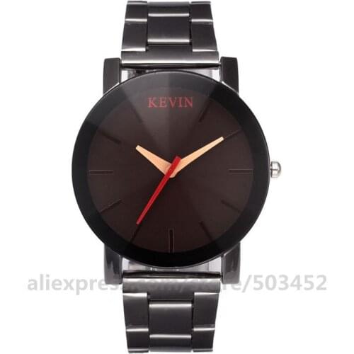 100pcs/lot Brown glass minimalist watches KEVIN ladies personality Colors second hand stainless steel glass watch