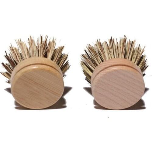 100Pcs/Lot Scrubbing Heat Resistant Washing Pot Brush Bowl Durable Dish Cleaning Tool Skillet Bamboo Wooden Handle Kitchen