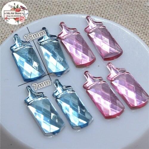 200pcs feeding-bottle style Acrylic rhinestones baby shower decoration first birthday party souvenirs7x18mm