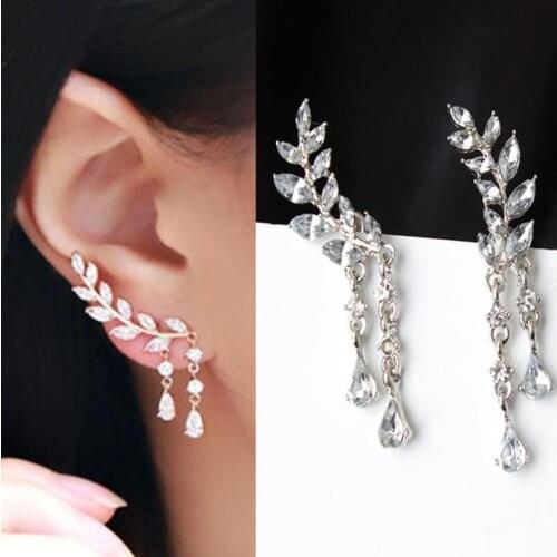 2020 ins Brand Hot Simple tassel Women Drop Earrings Shiny White Zircon Exquisite Versatile Cool Female Earring Fashion Jewelry