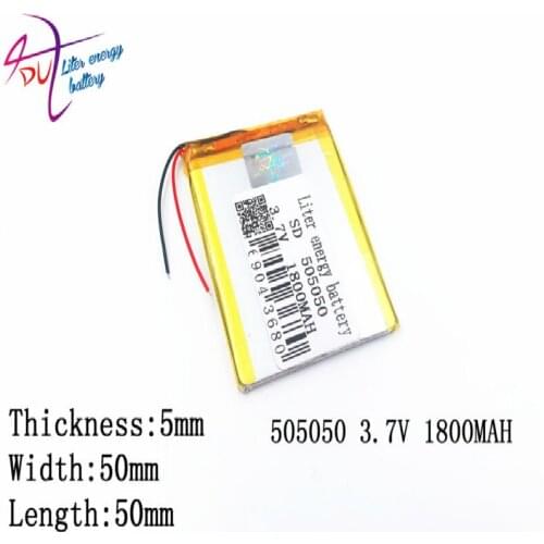 3.7V 1800mAh 505050 055050 Lithium Polymer Li-Po li ion Rechargeable Battery cells For Mp3 MP4 MP5 GPS mobile bluetooth
