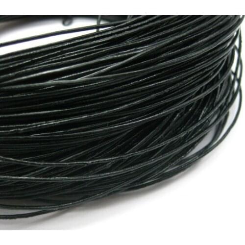 32.8 Feet Black Round Real Leather Jewelry Cord 1mm