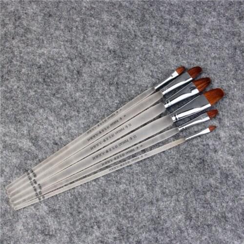 6pcs/Set weasel hair brush high-grade organic matte pen rod painting special acrylic paint brush art supplies