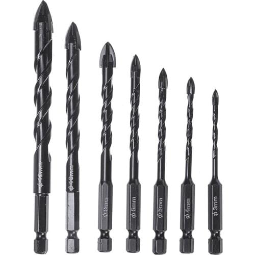 7 PCS Multifunctional Drill Bits For Porcelain Ceramic Brick Wall Glass Plastic Wood Punching Hole Working Set 3/4/5/6/8/10/12mm
