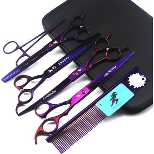 8 inch high grade Pet Dogs Gromming Scissors Up Down Curved Shears Sharp Edge Animals Cat Hair Cutting Barber Cutting Tools Kit