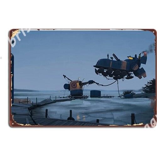 Bränslepump Och Lokskepp, Björkfjärden. Metal Signs Kitchen Wall Decor Club Designing Tin sign Posters