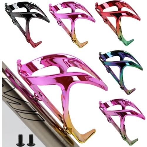 MTB Bicycle Colorful Water Bottle Holder Vacuum Plating Bike Aluminum Alloy Bracket Rack Riding Kettle Holder Bike Accessories