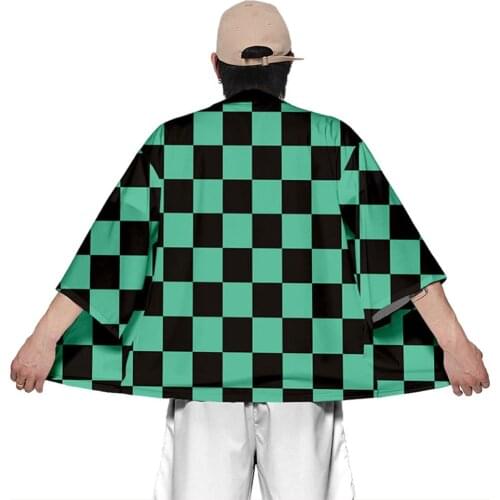 Fast delivery Demon Slayer Kimetsu no Yaiba Unisex Kochou Tanjirou Cosplay Costume Kimono Suit Cloak Jacket Coat Halloween Party