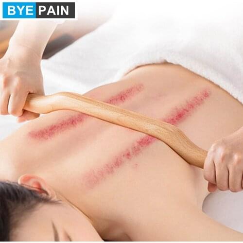 BYPAIN Natural Wood Guasha Scraping Stick Scraper for Fat Burner Back Shoulder Neck Waist Leg Body Massage Therapy Slimming Tool