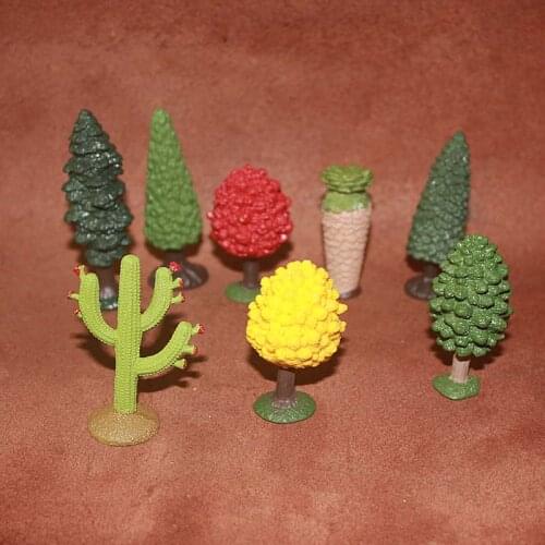 PVC model toy Simulation scene model toy simulation plant model pine iron tree 10pcs/set
