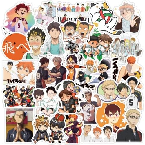 10/50 New Volleyball Boys Japanese Anime Graffiti Suitcase Laptop Guitar Car Waterproof Stickers