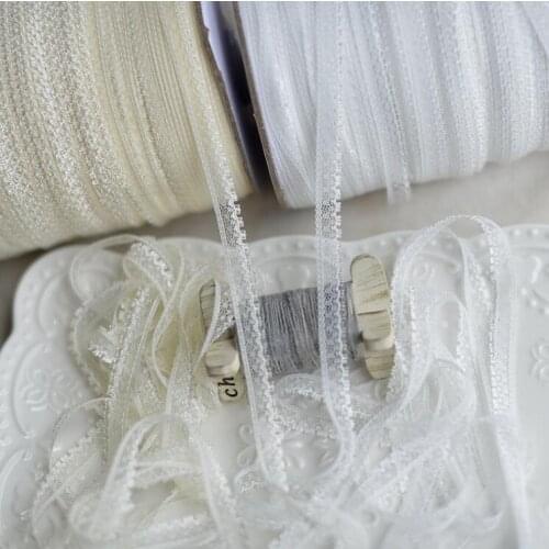 Wholesale 20 Meters White Light Beige 0.9cm WidthThin Non Elastic Stretch Clothing Lace Trim Ribbon