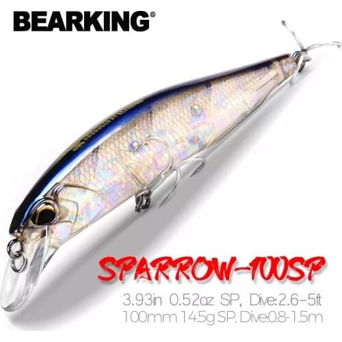 Bearking 10cm 15g hot model fishing lures hard bait 14color for choose minnow quality professional minnow depth0.8-1.5m
