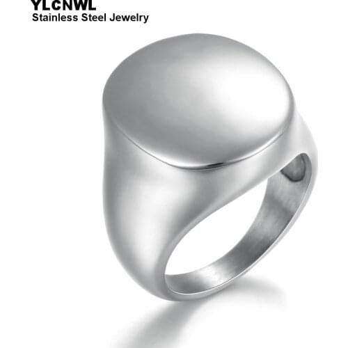 Simple Stainless Steel Rings For Women Girl Fashion Oval Band Cute Female Jewelry Vacation Gift