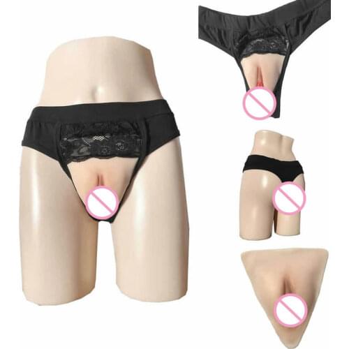 Mens Transsexual Underwear Special for Disguised Women Pluggable Underwear Protector Triangle Thong Mens Panties Briefs Solid