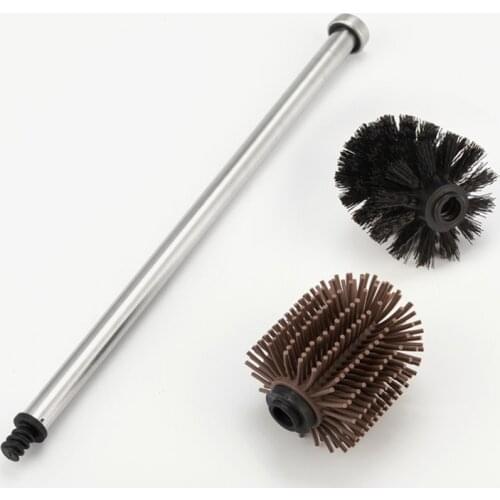 Toilet Brush Silicone Heads Stainless Steel Handles Replacement Cleaning Tool B99