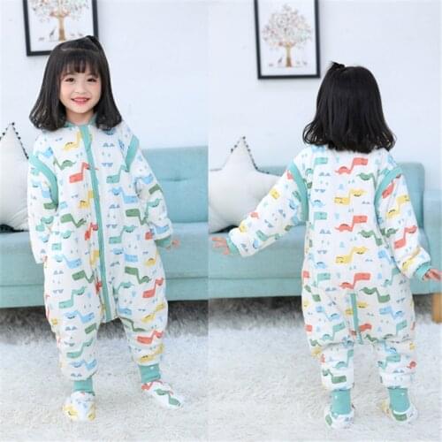 Winter Baby Sleeping Bag with Feet Autumn Warm Wearable Blanket Cotton Nightgowns for Infant Toddler Kids Sleep Sack New Born