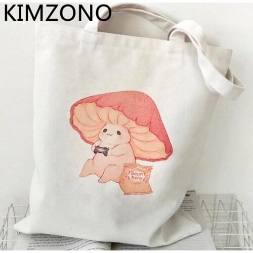 Mushroom shopping bag canvas bolsas de tela bolsa shopper recycle bag eco bag foldable bolsas reutilizables woven reusable cabas