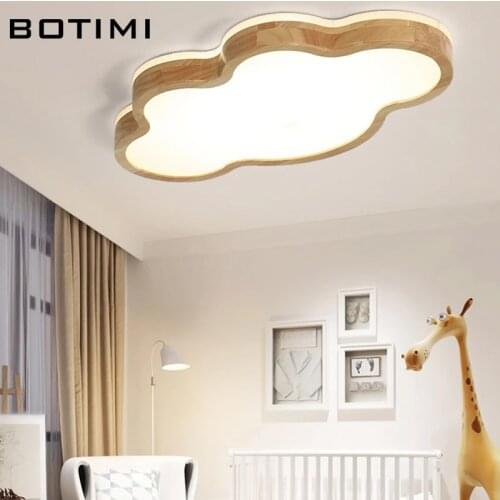 BOTIMI 220V LED Ceiling Lights Wooden Rectangle Ceiling Mounted Lamp For Living Room Round Ceiling Lamps Modern Wood Lightings
