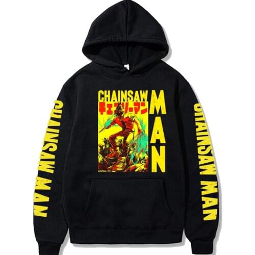 2021 Anime Chainsaw Man Hoodies Denji Hoody Unisex Funny Long Sleeve Hip Hop Sweatshirt Men Women Pullover