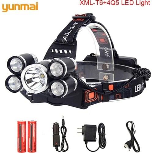 12000Lm Waterproof Powerful Headlamp light-T6+4Q5 Outdoor Cycling LED Headlight Fishing Head Lamp 18650 LED Lantern Bike Light